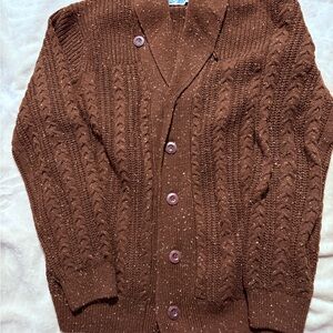 Wellen Seawool Fisherman Shawl Cardigan – Medium – Sustainable Knit Huckberry